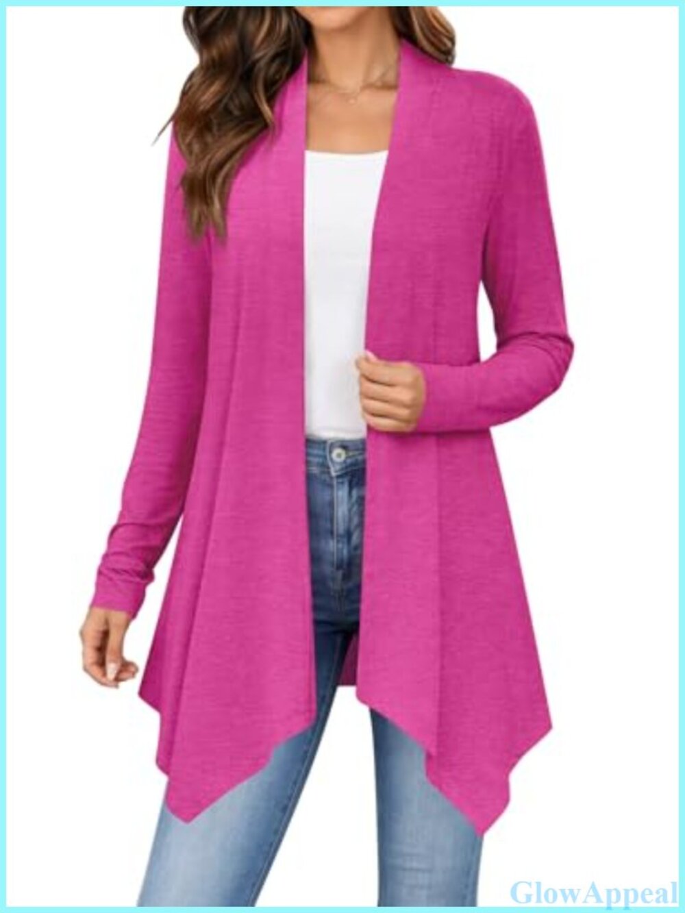 Lightweight Open Front Long Sleeve Draped Cardigan for Women